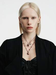 MortiRose Dây chuyền hình quạ Diablo Gothic cổ điển mới, phong cách Goth/Gothic/Punk/Grunge/Dark Gothic, thời trang đường phố, mùa hè/lễ hội/dạ hội/tiệc tùng, cổ điển, màu đen. - Màu Đen Súng - Xem 3