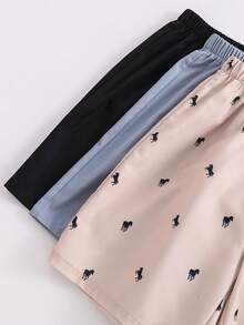 SHEIN 3件套/买二送一 男童休闲简约工装短裤套装，运动服套装 - 黑色短裤、卡其色短裤、蓝色短裤，适合春夏季节、外出、情人节、约会、旅行、度假、家庭聚会、返校、婚礼、晚宴、运动、生日派对等场合。 - 彩色 - 查看 5