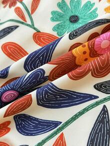 SHEIN Đầm không tay in hình lá cho bé gái, điểm nhấn nơ màu cam, đầm dự tiệc mùa hè. - Nhiều màu - Xem 9