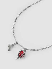 MortiRose Dây chuyền hình quạ Diablo Gothic cổ điển mới, phong cách Goth/Gothic/Punk/Grunge/Dark Gothic, thời trang đường phố, mùa hè/lễ hội/dạ hội/tiệc tùng, cổ điển, màu đen. - Màu Đen Súng - Xem 6