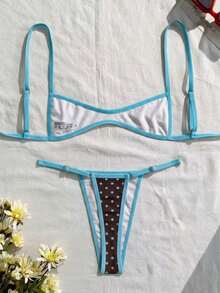 Swim Vcay Bộ bikini 2 mảnh họa tiết da báo gồm áo hai dây hở lưng và quần lọt khe, gợi cảm mùa hè. - Nhiều màu - Xem 2