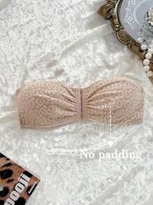 Áo ngực không dây cài trước, xếp ly, thời trang dành cho nữ - Màu be - Xem 6