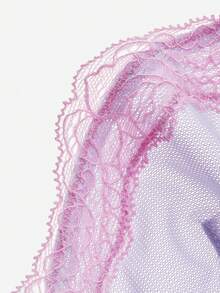 LUVLETTE Dream Curve Air Unlined Breathable Minimizer Purple Sheer Mesh & Lace Trim Women Bra - Purple - View 6