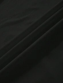 Resyla 男士字母印花圆领短袖休闲标准T恤 - 黑色 - 查看 3