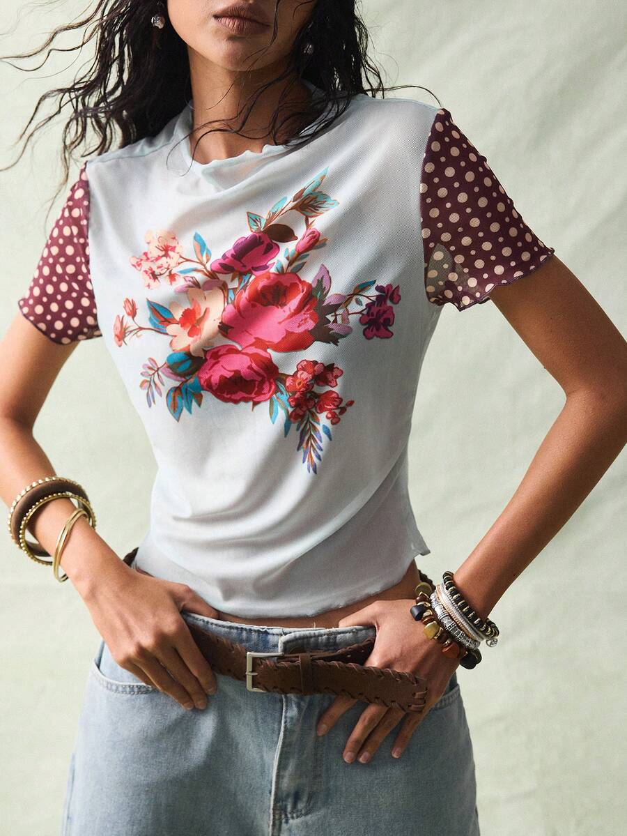 SoleilVie Áo thun nữ thời trang phong cách Bohemian mùa hè dáng rộng thoải mái - màu xanh lá - Xem 1