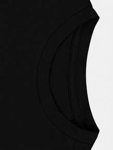 Manfinity EMRG Camiseta de manga corta con estampado de letra de hip hop de Boston para hombres - Negro - Ver 4