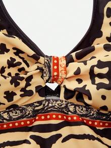 Swim Oasis 2026 Women's Leopard & Zebra Print Ruffled One-Piece Swimsuit With Cover-Up Skirt - Multicolor - View 7
