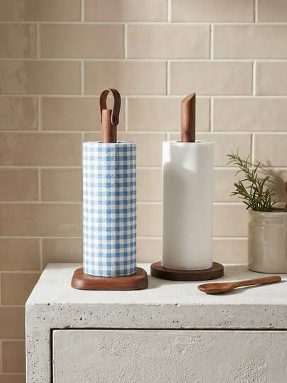 Cirelle 1pc Sandalwood Wood Vertical Kitchen Paper Towel Holder, Freestanding Design, Smooth Polished Surface, Sturdy Base, Minimalist Aesthetic, Custom Engraving Option, Ideal For Kitchen, Dining Room, Countertop, Home Decor, Perfect As Holiday Gifts, Party Favors, Valentine's Day Presents, Suitable For Adults, Men, Women, Family & Friends