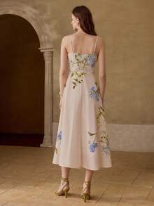 MOTF PREMIUM Đầm dài nữ họa tiết hoa thanh lịch, lãng mạn, chất liệu vải lanh, dáng chữ A. - Nhiều màu - Xem 3