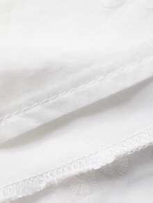 DAZY Conjunto de 2 piezas de mujer con camiseta de tirantes de unicolor bordada y falda evasé, conjunto de ropa de estar en casa de verano para mujer - Blanco - Ver 8