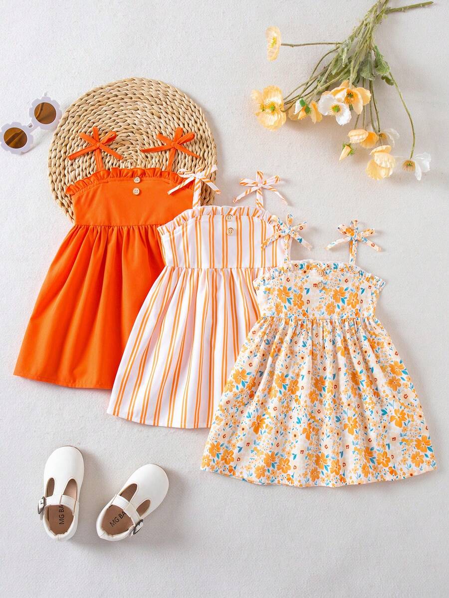 SHEIN Bộ 3 váy cho bé gái - Nhiều màu - Xem 1