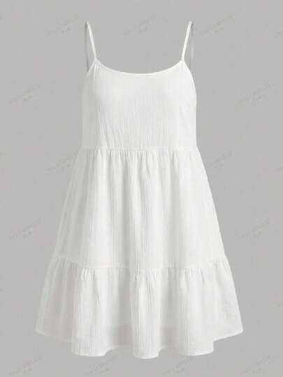 SHEIN EZwear 女士白色编织吊带连衣裙