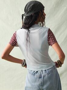 SoleilVie Áo thun nữ thời trang phong cách Bohemian mùa hè dáng rộng thoải mái - màu xanh lá - Xem 2