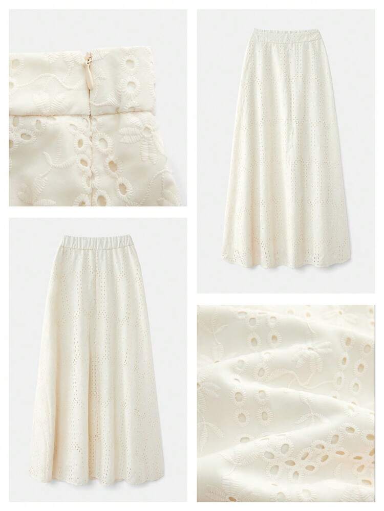 SHEIN Maija MAIJA Elegant Satin Pleated High Waist Midi Wrap Skirt
