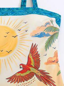 Swim Oasis Spring/Summer Beach Vacation Women's One-Piece Printed Bandeau Swimsuit - Multicolor - View 7