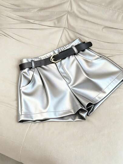 Airaco 女士纯色简约休闲短裤