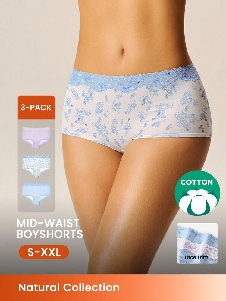 Plus 3-Pack High-Waist Boyshorts