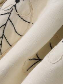Livesso Summer Vacation Outfit White Sleeveless V-Neck Loose Embroidered Loose Mid-Length Dress For Women Sun Dresses For Women - Beige - View 7