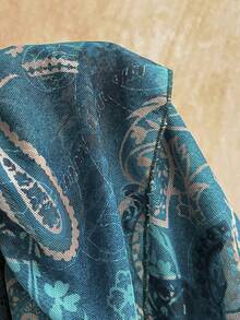 Soleia Novo Vestido Curto Ajustado com Decote em V, Recorte na Cintura e Babados, Estilo Boêmio, Férias, Vintage, Praia, Cruzeiro - Verde - Visão 9