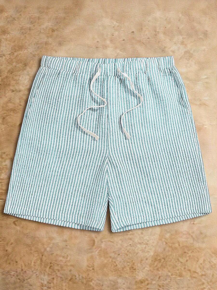 Manfinity VCAY Men's Summer Casual Striped Woven Shorts