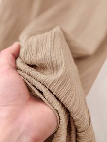 CosyJoli 大码女装春夏新款商务休闲沙滩装，情人节时尚通勤优雅紫色莲藕粉色阔腿裤，带口袋。沙滩度假装，薰衣草色大学生装，情人节服装，邮轮装，夏季宽松女裤 - 卡其色 - 查看 7