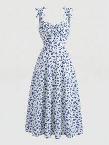 Girlism Tween Girls Ruched Bust Cami A-Line Dress - Blue - View 8