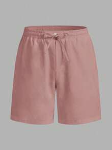 VIVINTIMO Men's Casual Solid Color Shorts, Versatile For Summer - Dusty Pink - View 5