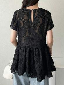 FRIFUL Women's V-Neck Textured Loose Fit Sleeveless Vest Jacket Summer - Black - View 2