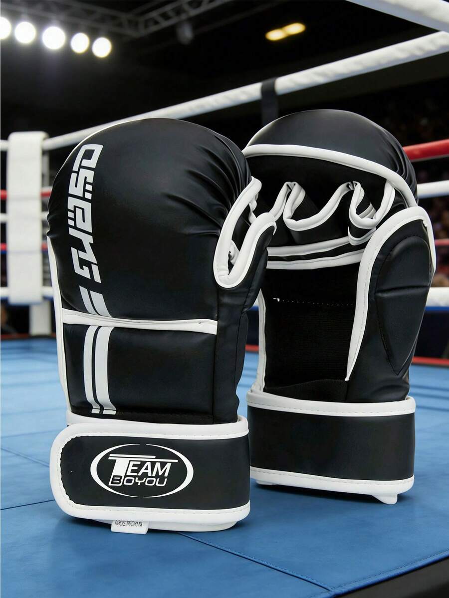 Găng tay đấm bốc hở ngón, dụng cụ tập luyện MMA chuyên nghiệp, Muay Thai, các môn thể thao đối kháng, dành cho thanh thiếu niên và người lớn, găng tay đấm bốc tách ngón, dụng cụ tập luyện cùng đối thủ, găng tay đấm bốc năm ngón. - Nhiều màu - Xem 1