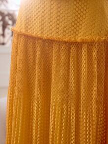 MOTF PREMIUM WOMEN'S LACE GATHERED SKIRT, CASUAL & DATE WEAR, SPRING/SUMMER - Yellow - View 2