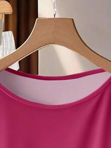 EMERY ROSE 女士紫色花卉撞色系带蝴蝶结上衣和直筒宽松裤两件套，休闲款 - 彩色 - 查看 4