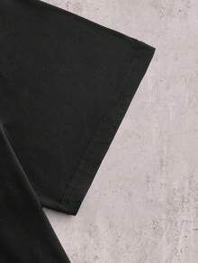 Skyrend Áo thun nam thời trang mới in hình "Thư của Chúa Giêsu" cổ tròn tay ngắn dáng rộng thoải mái - màu đen - Xem 7