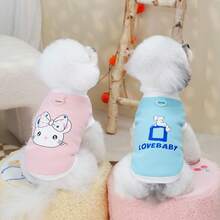 PETSIN Pet Spring New Dog Clothes Animal Supplies Pet Clothing Dog Tank Top Cat T-Shirt Teddy Outfits Small Animal Attire Casual Cool Tank Top Dog Clothes Cat Clothes Two-Season Spring & Summer New Tank Top - Multicolor - View 6