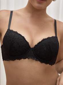 Áo ngực có gọng ren đen cho nữ - màu đen - Xem 4