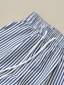 Resyla Women's Casual Summer Vacation Cartoon Bear Print Short Sleeve T-Shirt And Striped Drawstring Waist Long Pants Set - Multicolor - View 7