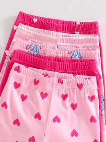 SHEIN 【2件套】女童兔子卡通印花短袖短裤针织贴身睡衣家居服，随机款式 - 彩色 - 查看 7