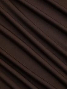 Rustia Plus Size Summer Halter Tie Bow Starfish Decor Ruched A-Line Elegant Vacation Party Dress For Women - Brown - View 6