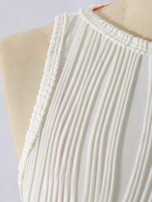 SHEIN Đầm dài màu trắng trơn có họa tiết dành cho bé gái và thiếu niên, thích hợp cho đám cưới, mặc hàng ngày và nhiều dịp khác, mùa xuân/hè. - trắng - Xem 7