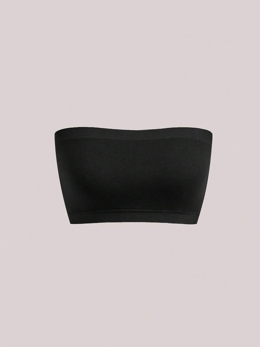 Veilyse 1pc High Elasticity, Breathable & Seamless Solid Color Bandeau Top For Slip-Prooffor Summerfor Summer