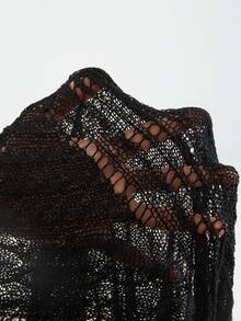 Femmeiva Đầm dệt kim không tay cổ chữ V dành cho nữ - màu đen - Xem 8