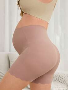Moonlight&Mama Adhesive Solid Color Comfortable Maternity Briefs - Mocha Brown - View 4