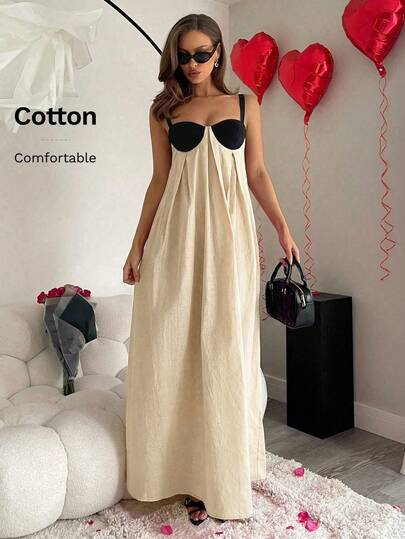 Siren Gaze Women's Contrast Color Backless Tie Dress Backless Maxi Dress Backless Sundress Maxi Dress Tie Back Dress Open Back Summer Dress Cut Out Maxi Dress Cotton Dresses Casual Long Dress Long Sundress Vacation Dress Woman Cottagecore Dress ,Summer Dress,Spring Dresses For Women Long Dress Vacation Maternity Sundress