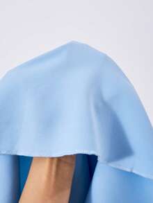 SHEIN 女童优雅提花花卉连衣裙，配有可拆卸蝴蝶结肩带 - 藍色 - 查看 4