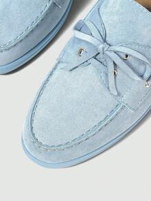 Sleekvia 女士休闲时尚百搭通勤平底鞋，圣诞节必备 - 水藍色 - 查看 4