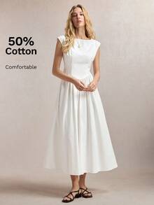 BizChic White Dress Vintage French Elegant Business Formal Wedding Countryside Slouchy Luxury Dating Garden Party Day Party Daily Back To School Birthday - White - View 3