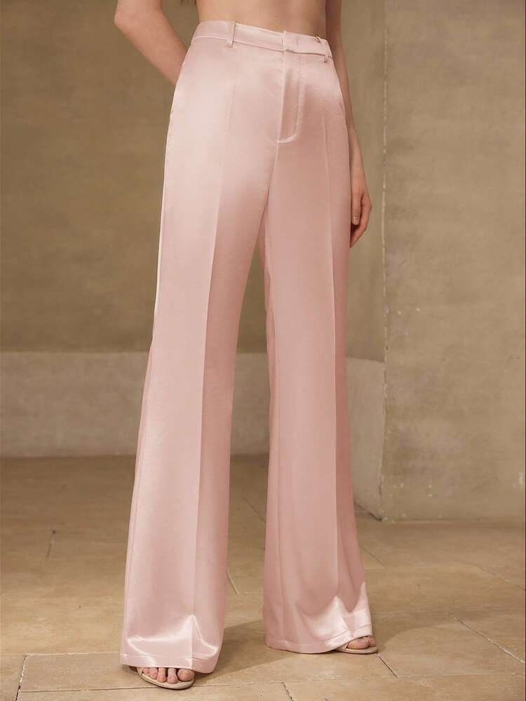 WOMEN'S SATIN CREPE FLARED LEG SUIT PANTS