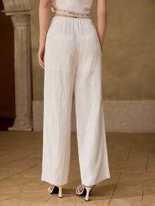 MOTF PREMIUM QUẦN VEST NỮ THÊU VẢI LINEN, XUÂN/HÈ - trắng - Xem 6