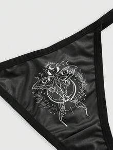 Quần lót G-string nữ kiểu Gothic với dây xích kim loại hình bướm. - Nhiều màu - Xem 2