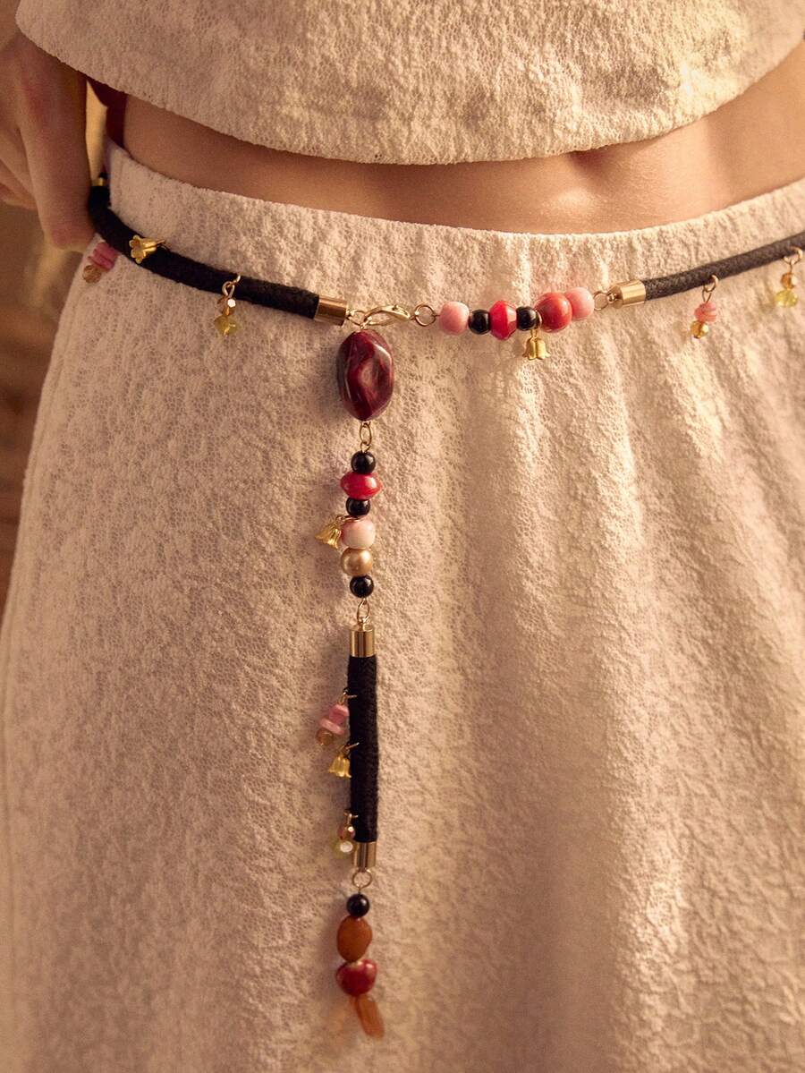 MOTF STUDIO WOMEN'S KNITTED LACE TANK TOP AND SKIRT 2 PIECES SET - White - View 2