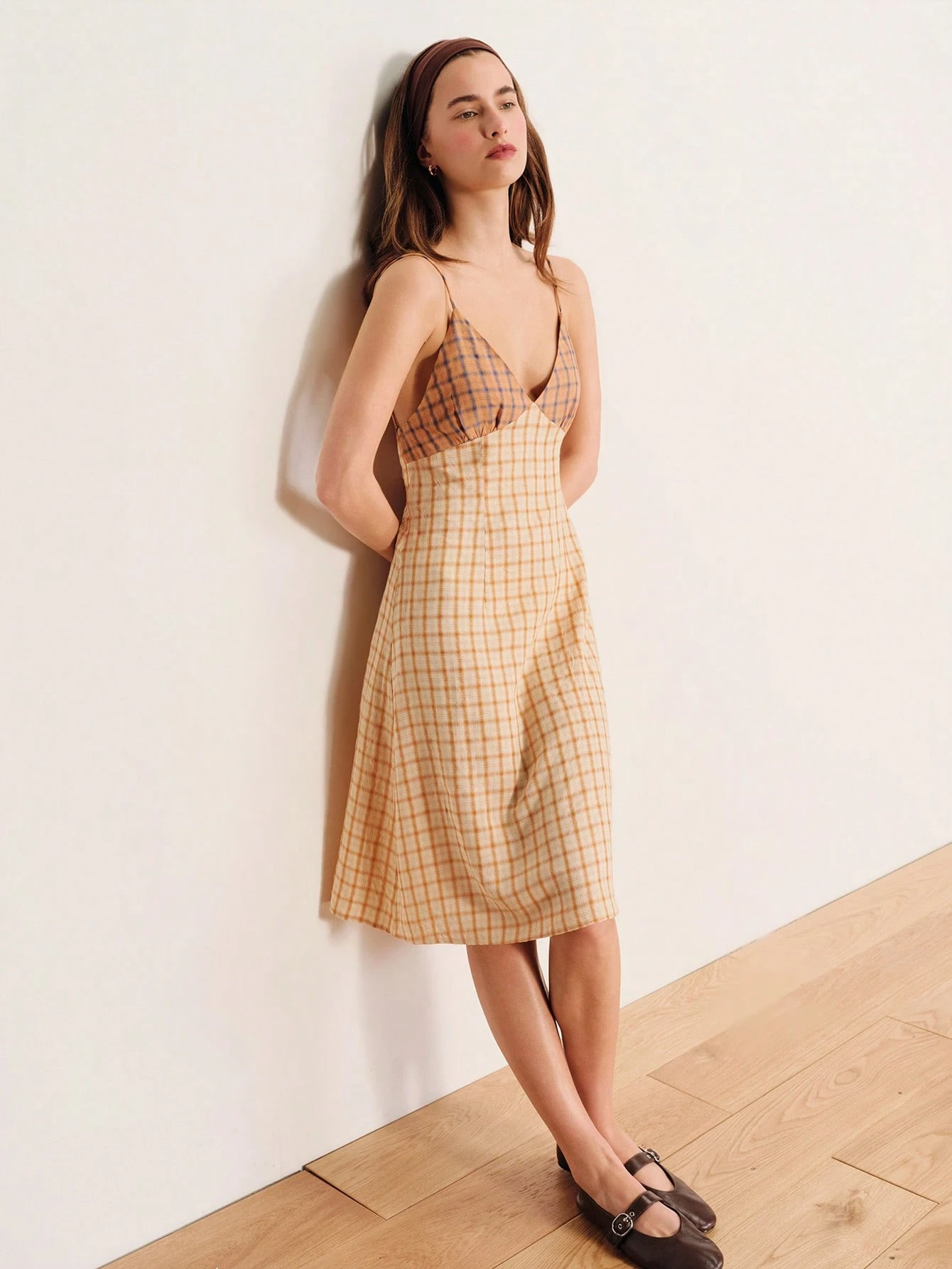 Patchwork Checkered Summer Dress With Open Back And Spaghetti Straps Chic Vacation Dress Going Out Spring Summer French Style Parisian Style Festival Dress Casual Dress